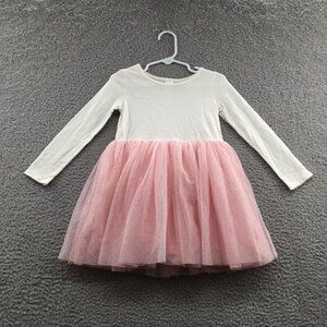 Harper Canyon Girl's Long Sleeve Mesh Tutu Dress Pink Sparkle 24M